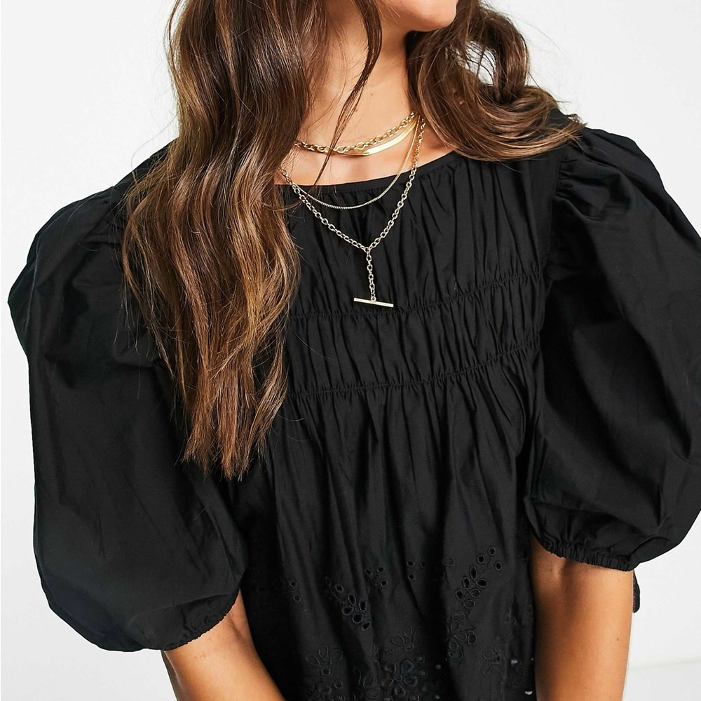 Mango Shirred Blouse